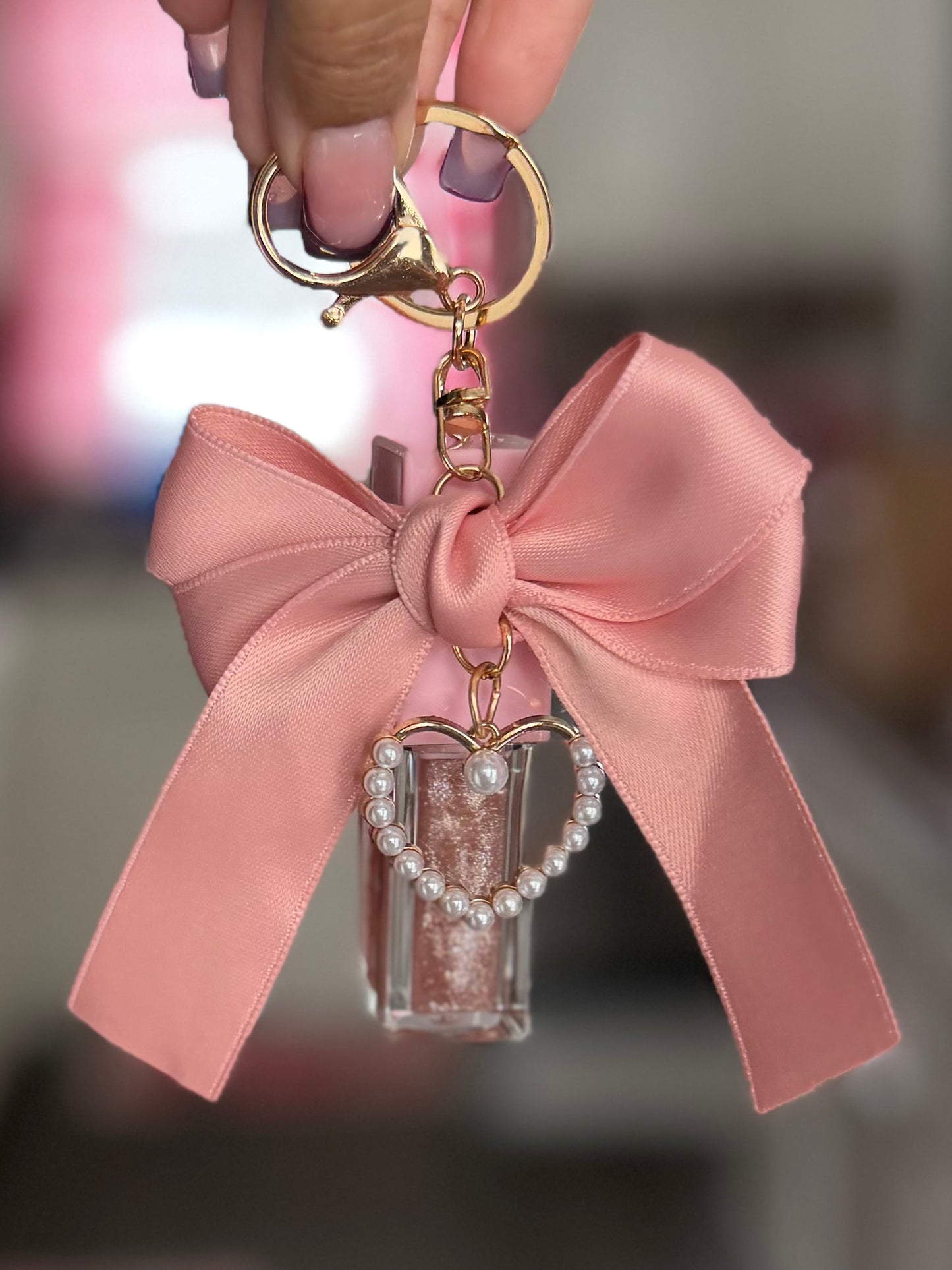 Bow Babe Keychain with Lip Oil