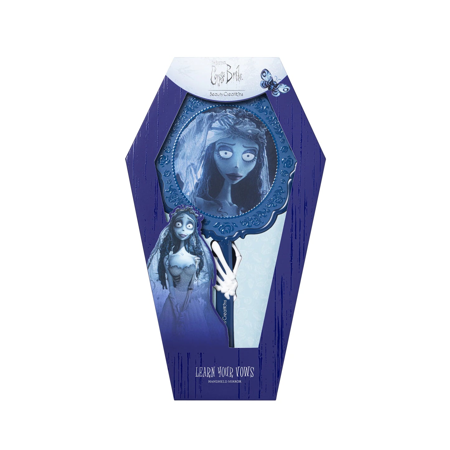 TIM BURTON'S CORPSE BRIDE X BEAUTY CREATIONS "LEARN YOUR VOWS" HANDHELD MIRROR