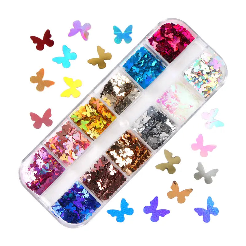 3D Colorful Butterfly Shape Sequins
