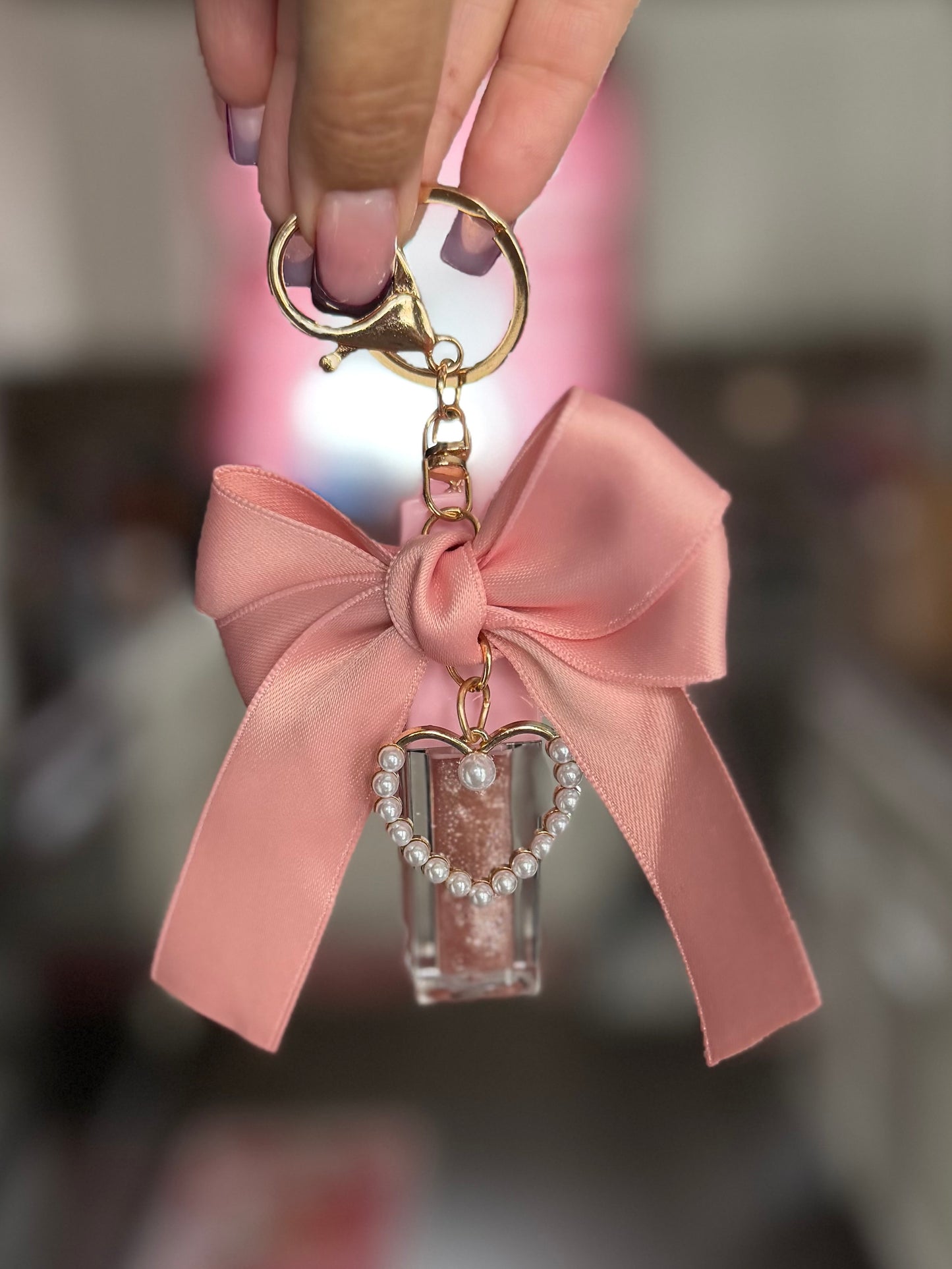 Bow Babe Keychain with Lip Oil