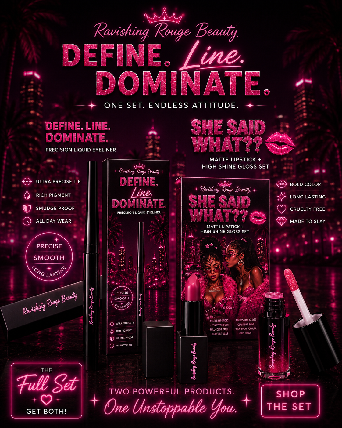 She Said What?? Lip Bundle with Rich Girl Liner 3pc set